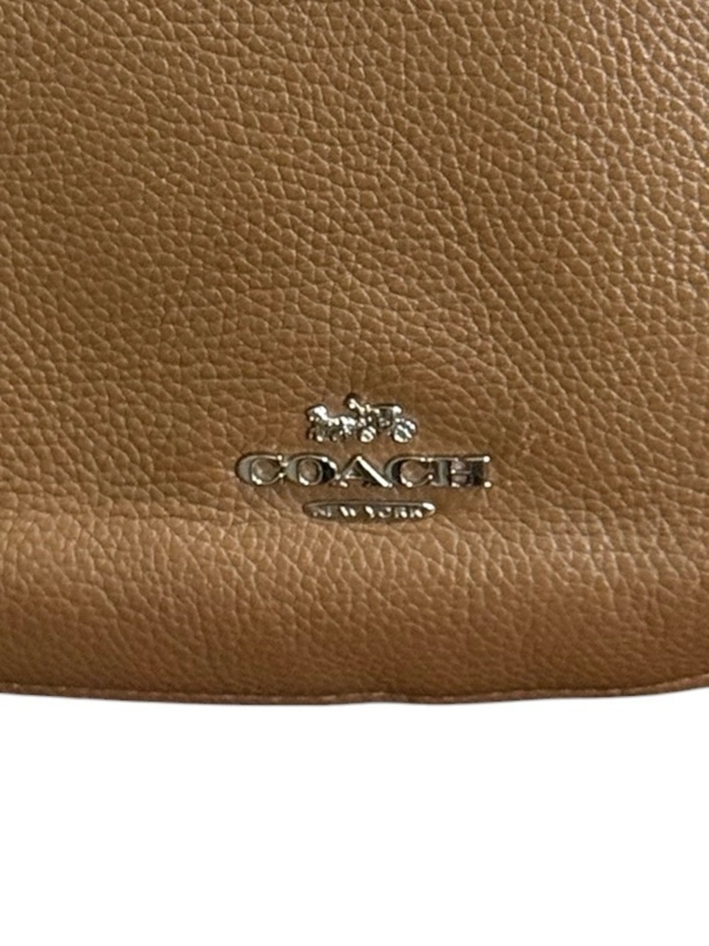 Coach Chelsea Saddle Tan Pebbled Leather Shoulder Hobo Bag! - Picture 9 of 12